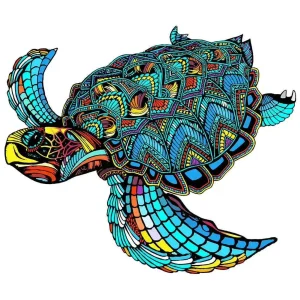 Turtle-Shaped Wooden Jigsaw Puzzle