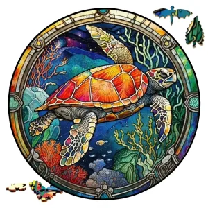 Turtle Themed Wooden Jigsaw Puzzle
