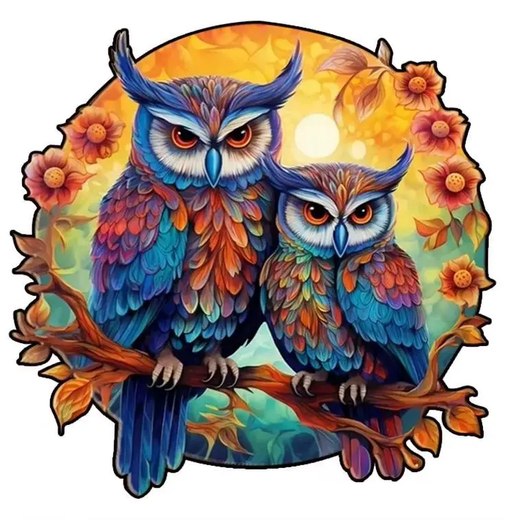 Two Owls Wooden Jigsaw Puzzle