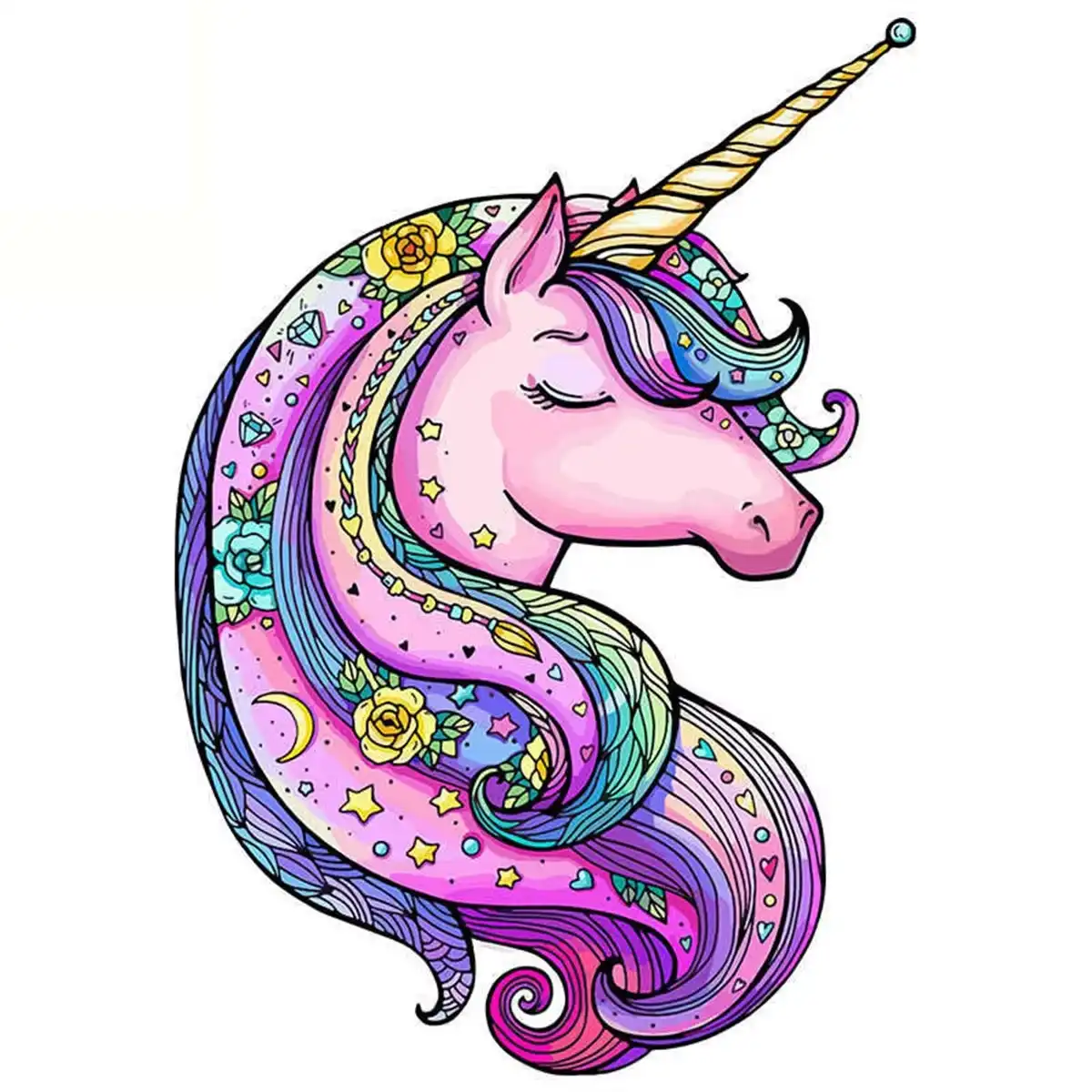 Unicorn-Shape Wooden Jigsaw Puzzle