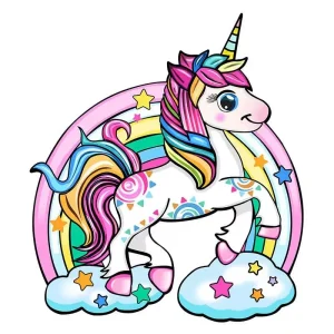 Unicorn Themed Wooden Jigsaw Puzzle