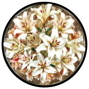 White Lilies Wooden Jigsaw Puzzle