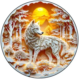 White Wolf Wooden Jigsaw Puzzle