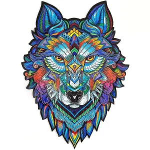 Wolf Pattern Wooden Jigsaw Puzzle