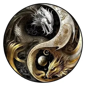 Yin Yang Dragons Wooden Jigsaw Puzzle