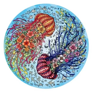 Yin Yang Jellyfish Wooden Jigsaw Puzzle