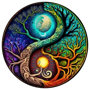 Yin Yang Worlds Wooden Jigsaw Puzzle