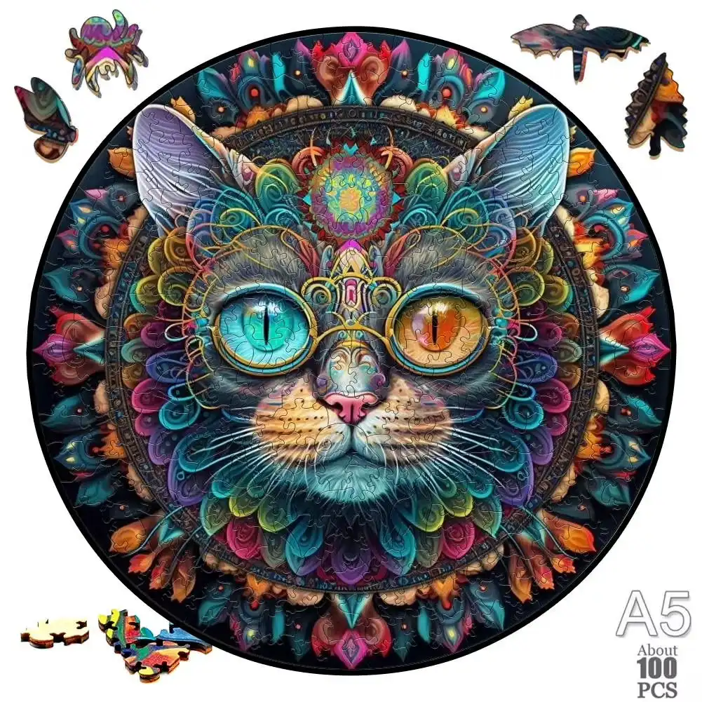 Zen Cat Wooden Jigsaw Puzzle