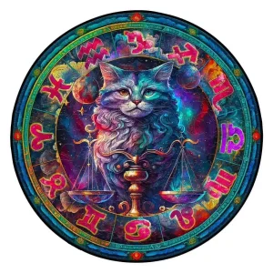 Zodiac Cat Wooden Jigsaw Puzzle